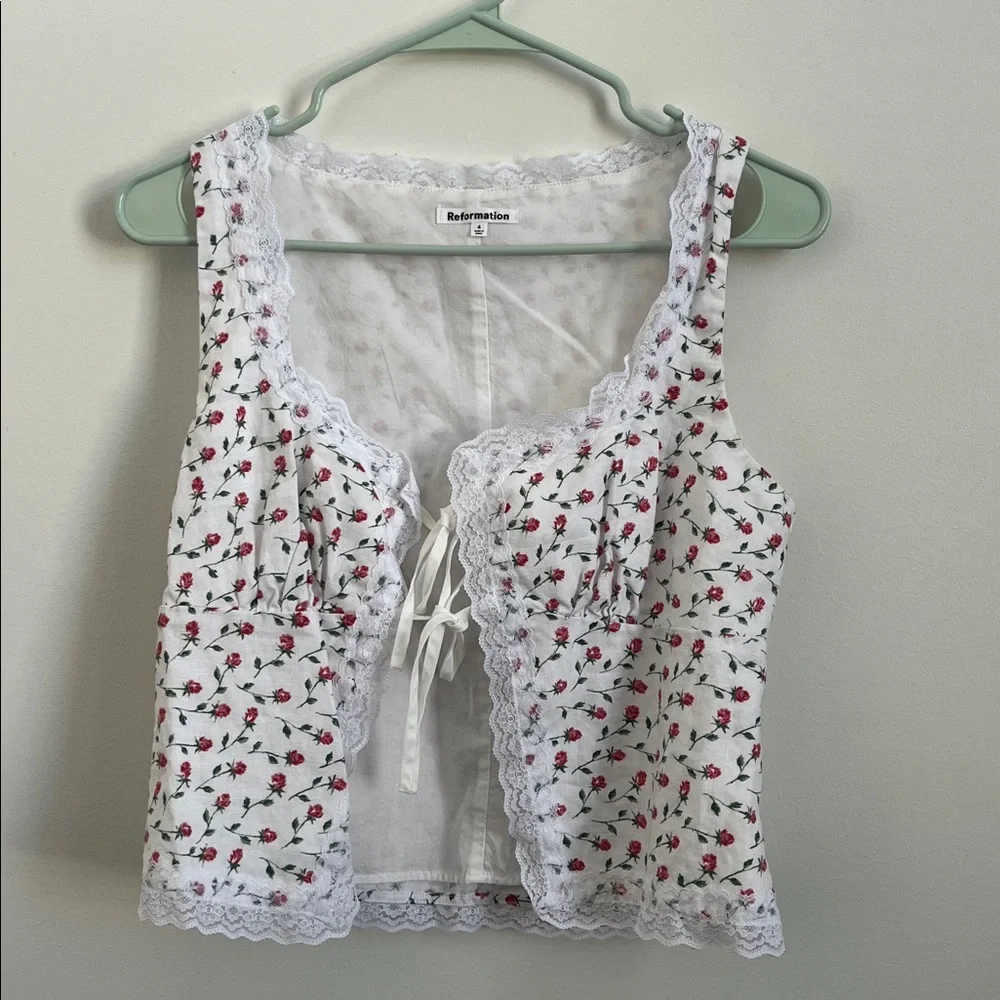 Reformation Rosalie Linen Top - Picture 3 of 6